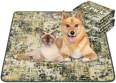 Qeils Washable Pee Pads for Dogs, Reusable Puppy Pads 36"x 41" 2 Pack