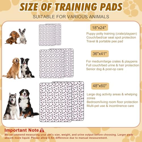 Washable Pee Pads for Dogs,2 Pack Reusable Puppy Training Pads-Funny Dachshund Print,Odor Resistant Super Absorbent,for Crate,Playpen,Floor,Whelping & Housebreaking