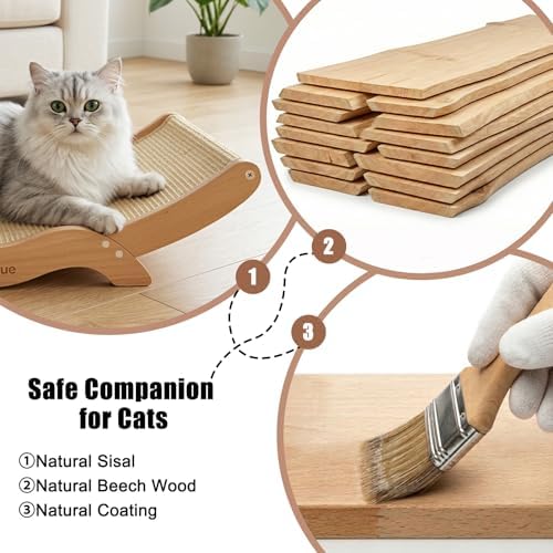 Extra-Large Cat Scratcher Bed with Natural Sisal Scratching Pad