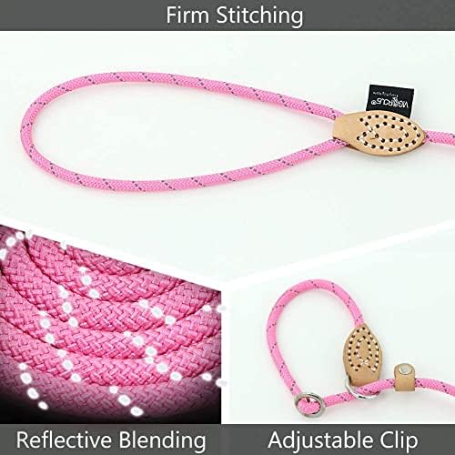 Puppy Pet Cat Dog Leash Collar Basic Accessories Reflective Retractable Dog Rope Pet Traction Belt 5FT(Medium 0.39IN, 24-66LB, Pink)