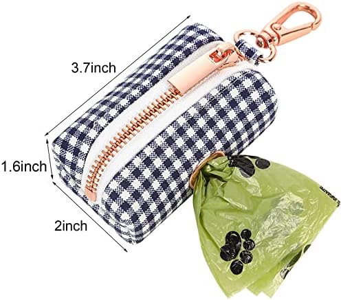ARING PET Dog Waste Bag Dispenser, Cotton Doggy Poop Bags Holders Attach to Any Leashes, Portable Washable flamingo Pet Waste Pouch Dispenser with Metal Zipper