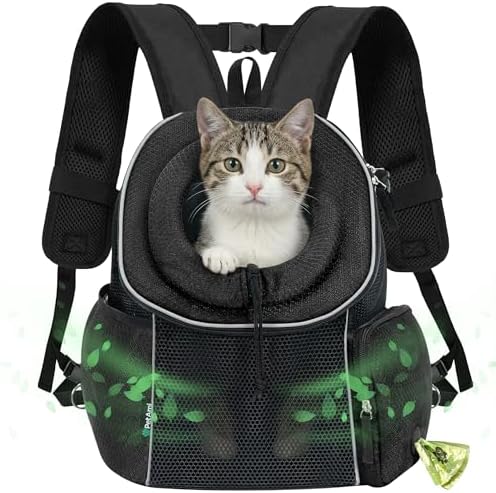PetAmi Dog Carrier Backpack, Hands Free Front Pet Carrier, 14 lbs, Black