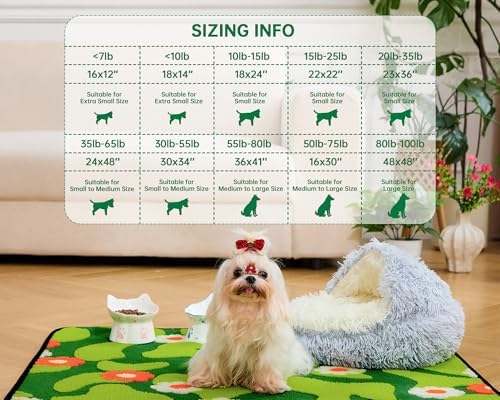 Qeils Reusable Puppy Pads for Small Dogs, Washable Pee Pads with Non-Slip , Absorbent Leakproof Mat for Crates, Playpens, Pet Beds & Whelping, Indoor Potty Training Grass Green, 31"x36", 2 Pack