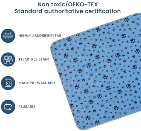 Washable Pee Pads for Dogs,2 Pack Extra Large 48"x48" Super Absorbent Reusable Puppy Pads,Non-Slip 100% Waterproof Dog Pee Pad,Pet Training Pads for Couch, Crate,Potty Training,Floor