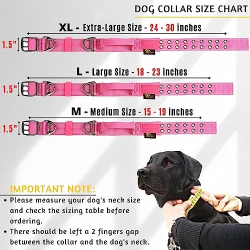 ADITYNA Heavy Duty Dog Collar for Extra-Large Dogs with Traffic Handle