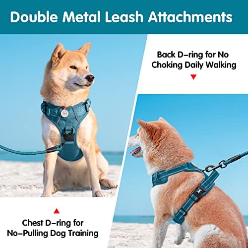PoyPet Dog Harness and Leash Set, No Pull Vest with Front Clip and Handle