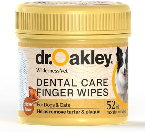 Dr. Oakley Dog Dental Wipes Finger Dental Care - Chicken Flavor