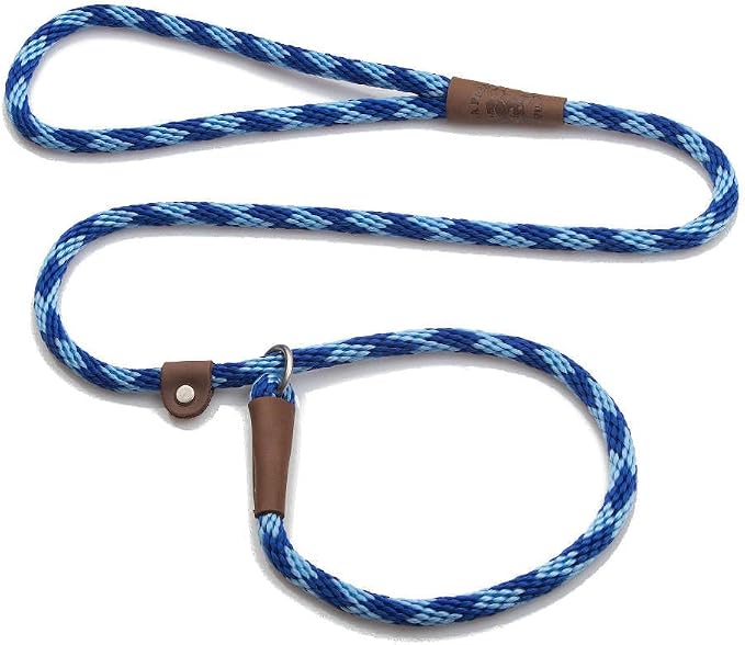 Mendota Pet Slip Leash - Dog Lead and Collar Combo - Made in The USA - Sapphire, 3/8 in x 6 ft - for Small/Medium Breeds