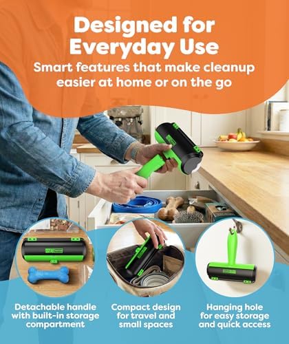 Triton Pet Hair Removal Tool w/Fur Trapping Compartment, Green