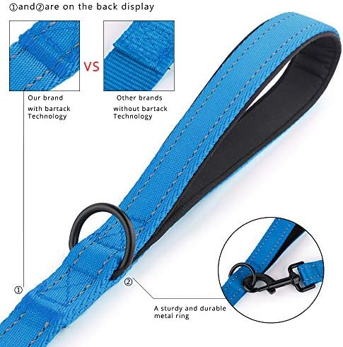 Plutus Pet Double Handle Dog Leash, 4 FT Long, for Medium Large Dogs