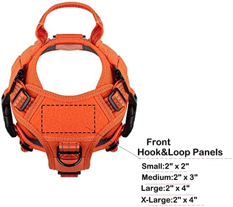 ICEFANG Tactical Dog Harness for Small Dogs,Reflective No Pull Dog Vest