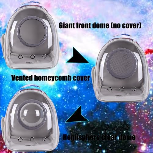 Pet Carrier Backpack for Large Cats and Small Dogs up to 20 Pounds, Space Capsule Astronaut Clear Bubble Backpack for Travel Hiking Camping Cat Carry Transport Book Bag (Galaxy Blue, Front Extension)