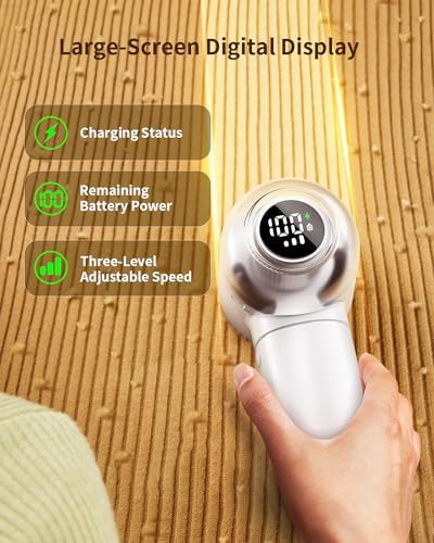 coldSky Fabric Shaver Large Lint Remover with Brush 2 in 1 Sweater Shaver