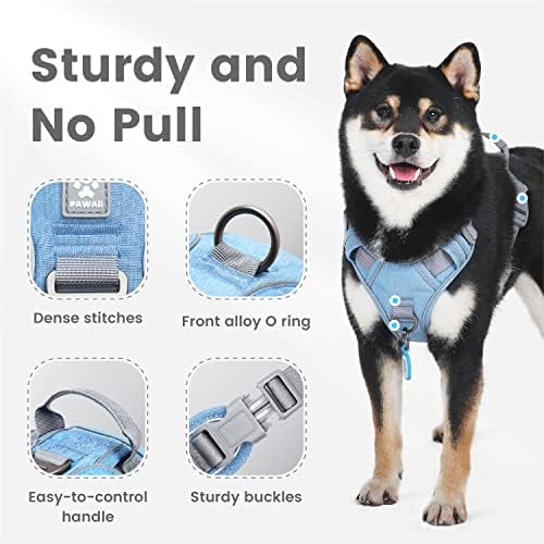 Pawaii No Pull Dog Harness with Pet ID Tag, Reflective Vest