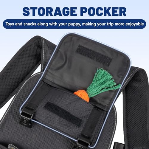 Dog Backpack, 3 Use Ways Spine-Friendly Dog Carriers for Small Medium Dogs, Legs Out Pet Carrier with Safety Straps, Buckle Support, Comfort for Travel, Hiking, Biking, Medium