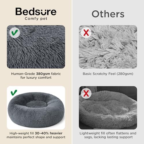 Bedsure Calming Small Medium Dog Bed Donut Washable Puppy Bed,27ins