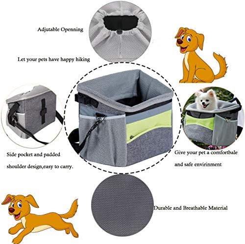 FLR Bike Pet Carrier Front Bicycle Basket Bag Pet Dog Cat Carrier/Booster Backpack Cycling Bag with Padded Shoulder Strap for Small Animals Outdoor Travel Hiking