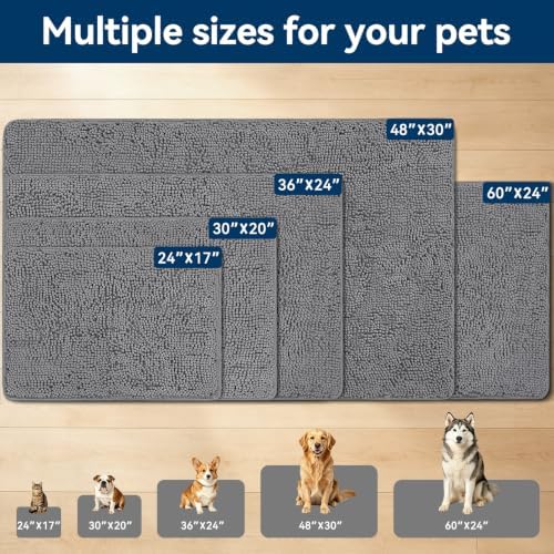 Bcoimo Quick Dry Chenille Doormat – Super Absorbent Non-Slip Entryway Rug