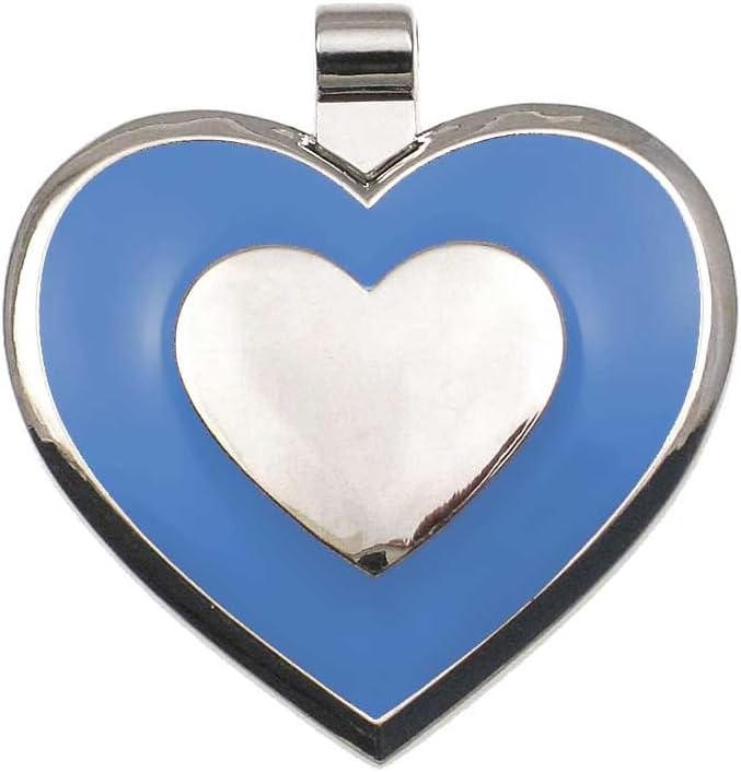 LuckyPet Pet ID Tag - Heart Shaped Jewelry Tag - Dog Tag & Cat Tag - Easy to Read Laser Engraving on the Back Side - Size: Large, Color: LightBlue