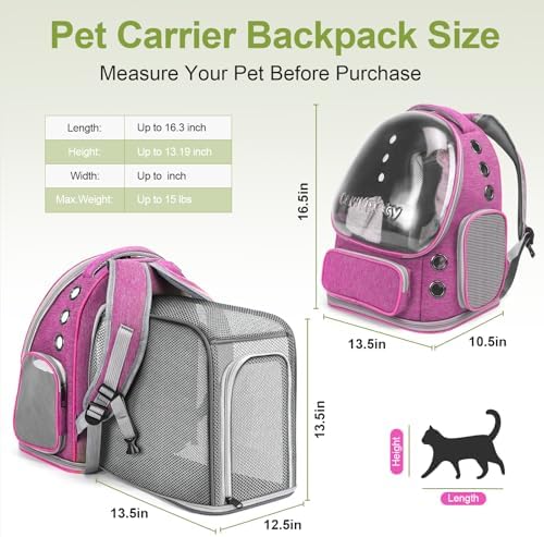 Cawypety Expandable Cat Backpack Large Space Cat Bubble Backpack Carrier