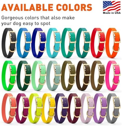 Viper Biothane Heavy Duty Waterproof Dog Collar Strong Coated Nylon Webbing w/Solid Brass Hardware Odor-Proof Easy to Clean High Performance Fits Small Medium or Large Dogs, Teal