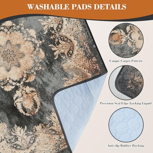 Thicken Washable Pee Pads for Dogs, 2 Pack Super Absorbent Dog Rugs,36"x48"