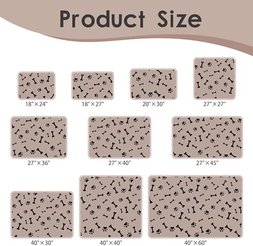 2 Pieces Dog Pee Pads - Washable Dog Rugs Non-Slip Puppy Pads for Small Dogs, Water Absorb Training Pads (24x18 (2pack), Beige)
