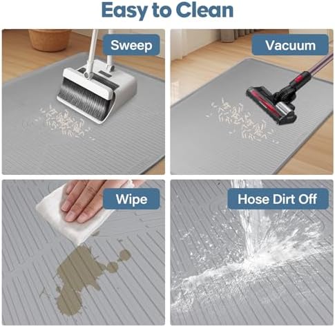 Lorvain Cat Litter Mats,45"x30" Extra Large Silicone Cat Mat for Litter Box