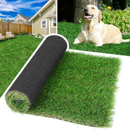 GLOBREEN Extra Large Artificial Grass Pee Pads for Dogs Potty Training, 4FT X 6FT Fake Turf Outdoor Rugs for Pets Patio Balcony, with Drainage Hole