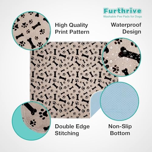 Furthrive Washable Pee Pads for Dogs with Pheromone Attraction, Reusable