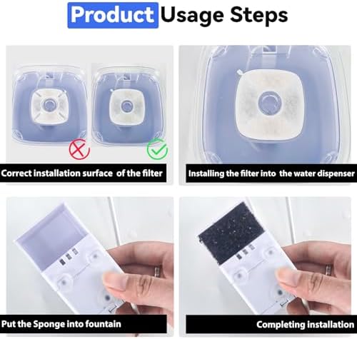 24 Packs Compatible with Veken Pet Cat Water Fountain Filters Replacement