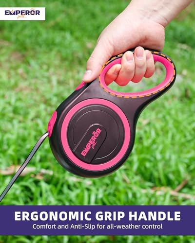 Emperor Pets Retractable Dog Leash, 16 ft, Up to 110lbs, Pink -PK16