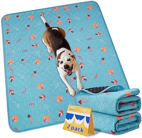 Sunheir Washable Pee Pads for Dogs, 2-Pack Reusable Puppy Pads, Waterproof Non-Slip Wee Wee Pad, Absorbent and Leakproof Training Mats for Potty, Crate, Playpen, Bed, Sofa, 24"x 36"