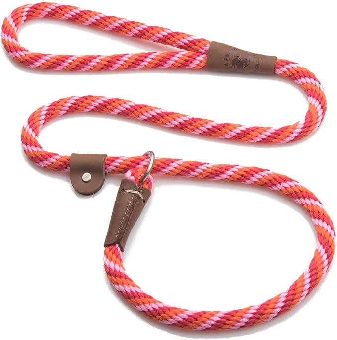 Mendota Pet Slip Leash - Dog Lead and Collar Combo - Made in The USA - Taffy, 1/2 in x 6 ft - for Large Breeds