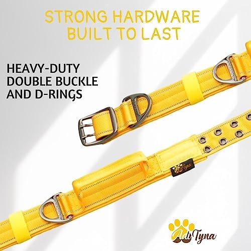 ADITYNA Heavy Duty Dog Collar for Large Dogs with Traffic Handle