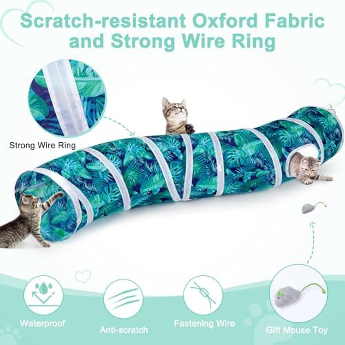 Glittme S-Shape Cat Tunnel, Foldable Cat Tunnels for Indoor Cats