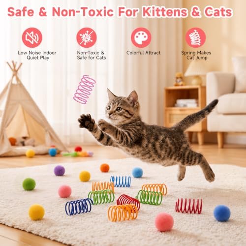 AILUKI 33PCS Cat Toys Variety Pack for Indoor Cats, Kitten Toys Cat Tunnel
