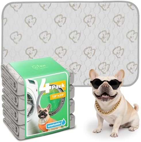 FXW Washable Pee Pads for Dogs, Super Absorbent, 18" x 29", 4 Packs