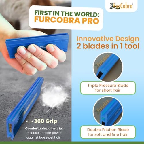 Pro Pet Hair Remover for Car Detailing, Carpet & Couch – Multi-Blade Dog & Cat Hair Scraper for Auto Interior, Upholstery, Furniture & Home – Reusable Embedded Fur Removal Tool