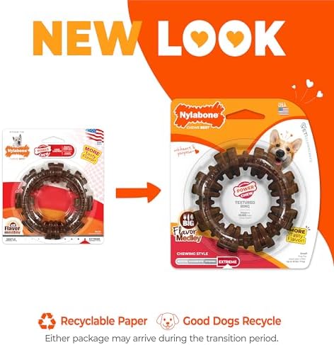 Nylabone Textured Ring Power Chew Toy for Small Dogs Up to 25 lbs