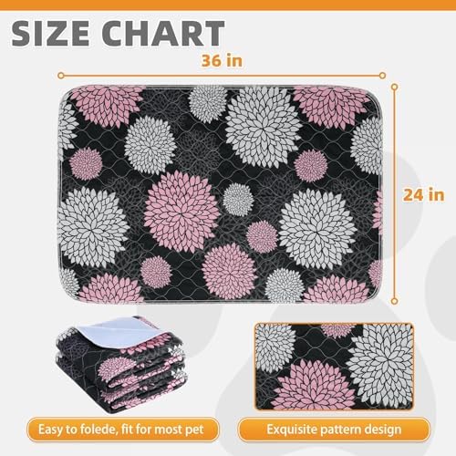 KOOLTAIL Washable Pee Pads for Dogs, 2 Pack Super Absorbent Reusable Puppy Training Pads Waterproof, Nonslip and Leak-Proof Dog Pee Pads, Large Pet Mats Whelping Pads for Floor, Crate, Couch, 24"x36"