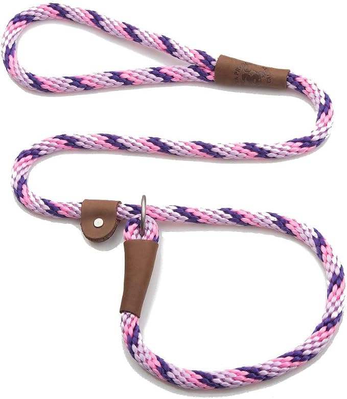 Mendota Pet Slip Leash - Dog Lead and Collar Combo - Made in The USA - Lilac, 1/2 in x 4 ft - for Large Breeds