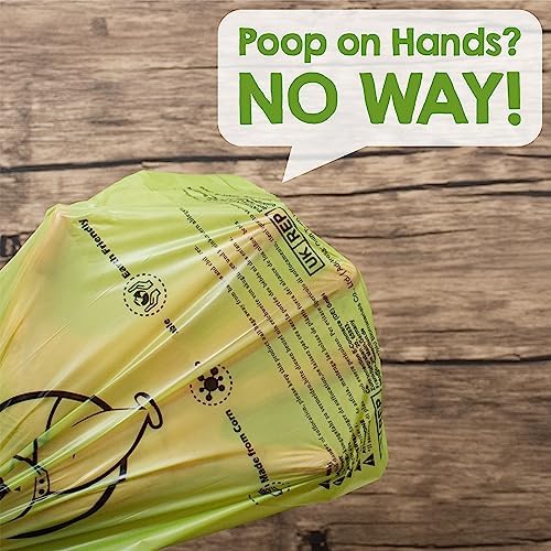 Dog Poop Bags Rolls with Dispenser & Holder, 510 Pet Waste Bags with OK biobased Certified, 100% Leak Proof Extra Thick and Strong Corn Starch Based