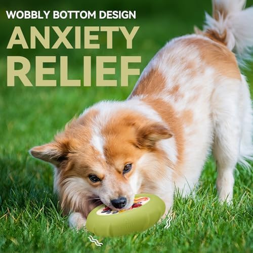 Dog Lick Bowl, Bestalk Wobbly Freeze Bowl Enrichment Feeder for Dogs, Anxiety Relief Lick Mat Puzzle Toy for Distraction, BPA Free Silicone, Dishwasher Safe(Green,S)