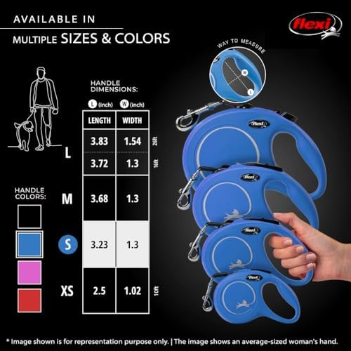 FLEXI® Classic Tape Retractable Dog Leash, Small, 16 ft - Blue