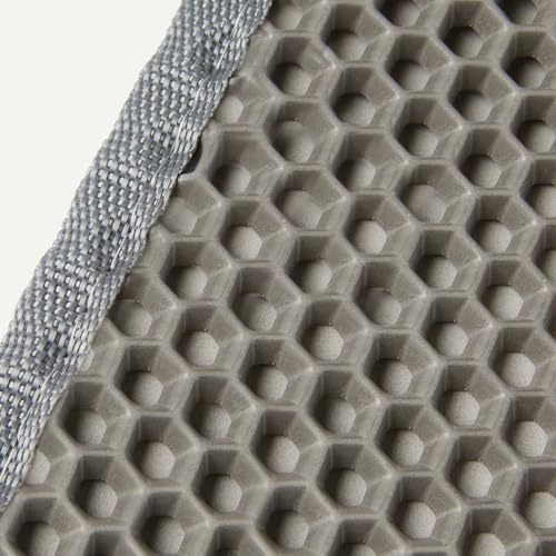Amazon Basics Double-Layer Cat Litter Mat, Honeycomb Design with Scatter Control, Waterproof & Urine-Proof, Non-Slip Trapper Mat, Soft on Paws, Grey, 30" x 24"