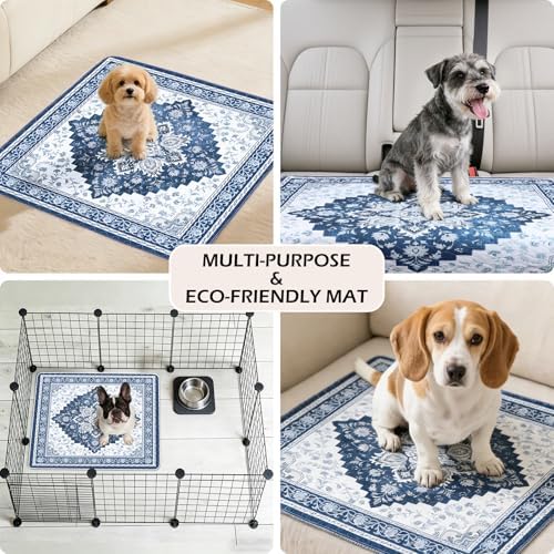 INVENHO 2PACK Washable Pee Pads for Dogs, Reusable Dog Pads Upgrade Non-Slip Dog Pee Pads Heavy Absorbency Puppy Pee Pads Quick Dry Whelping Pads/Waterproof Puppy Training Pad
