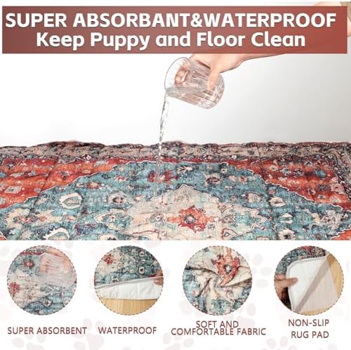 Washable Thickened Pee Pads for Dogs, 2 Pack (36"x42") Upgrade Reusable Puppy Pads with Non-Slip Rug, Super Absorbent Leakproof Puppy Training & Whelping Pads for Dogs, Doggie