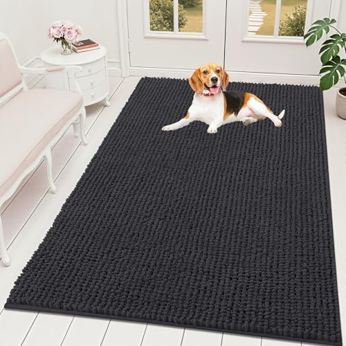 OLANLY Dog Door Mat for Muddy Paws 70x46, Extra Absorbent Chenille Mud Mat