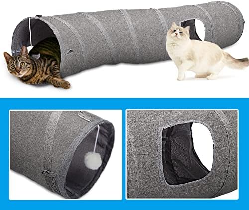 Ownpets S-Shape Cat Tunnel Toy 48"L x 10"D, for Cats, Puppies & Small Pets